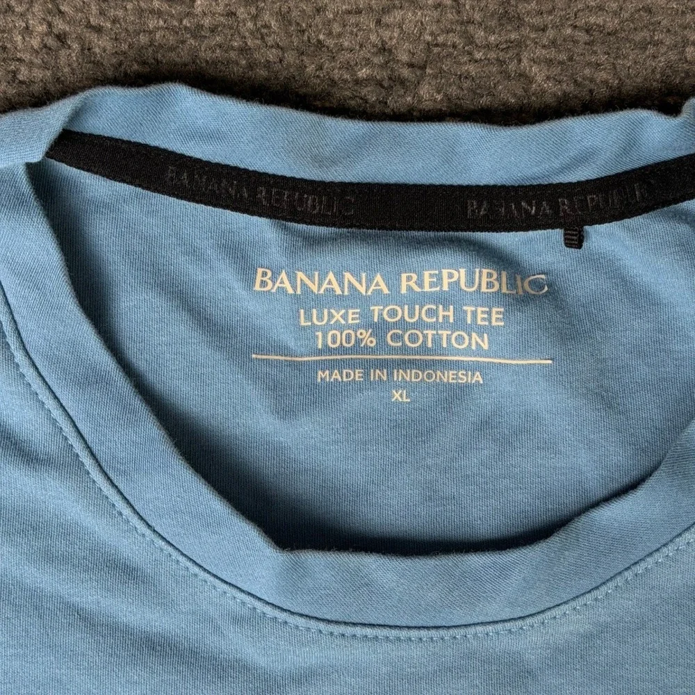 Banana Republic Luxe Touch Tee Mens XL Light Blue 100% Cotton Short Sleeve Shirt